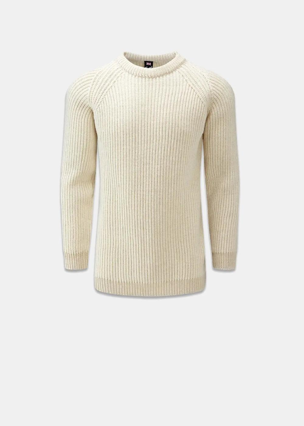 gloverall Men's Fisherman Jumper Ecru