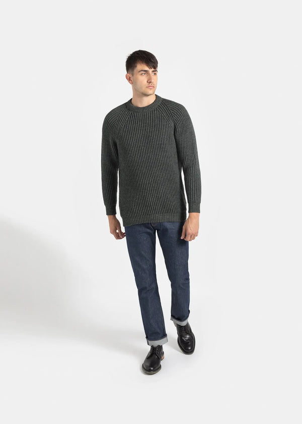 Gloverall Men's Fisherman Jumper Grey