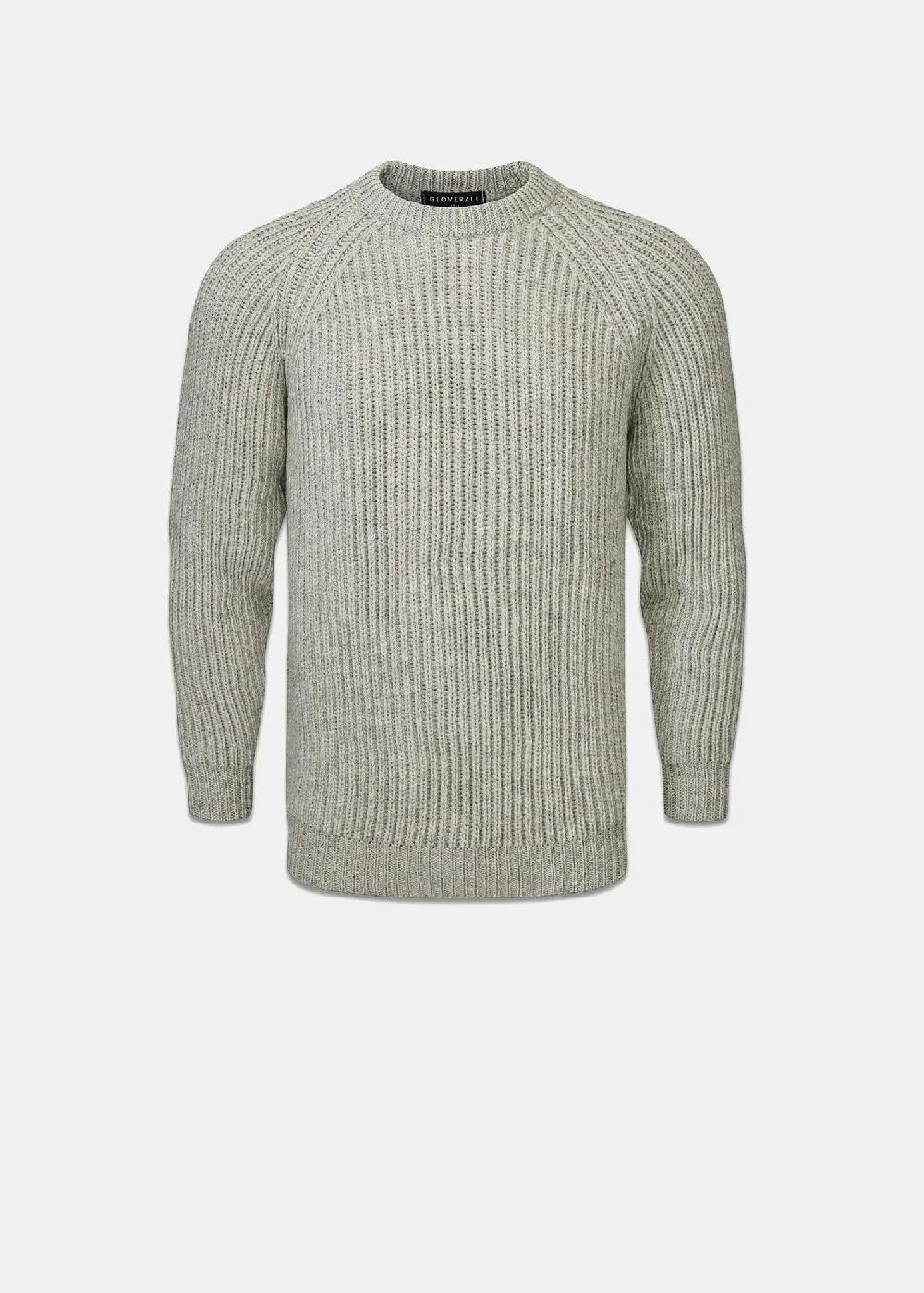 gloverall Men's Fisherman Jumper Light Grey