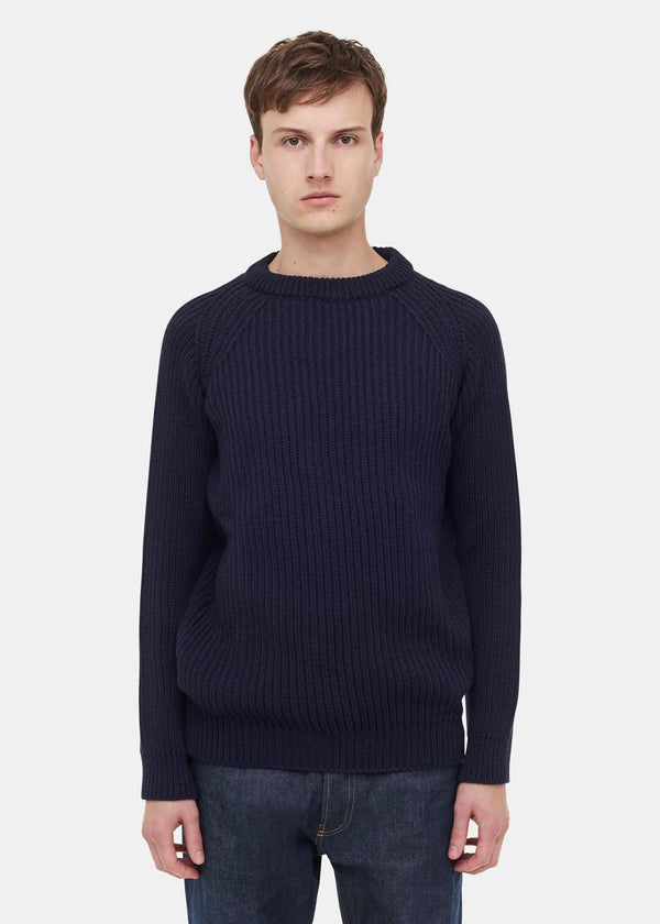 Gloverall Men's Fisherman Jumper Navy