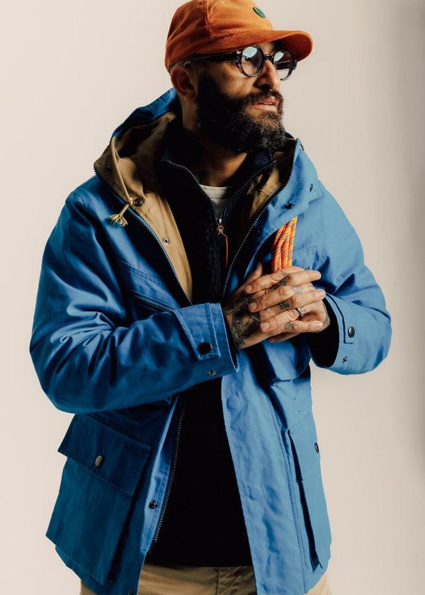 Gloverall Men's Greenwell Anorak Jacket Royal Blue