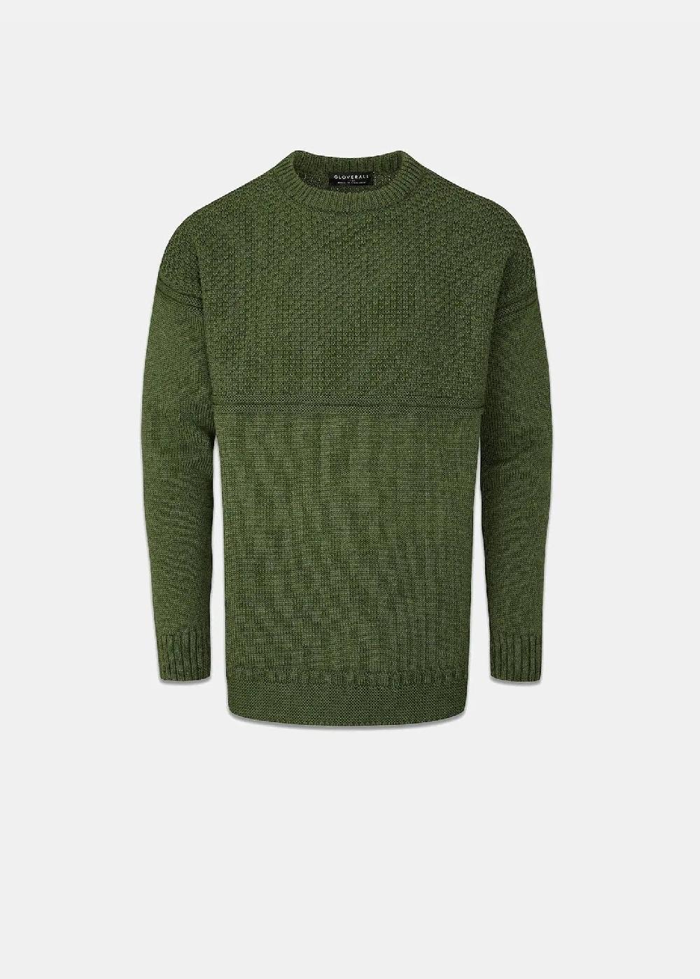 gloverall Men's Guernsey Jumper Green
