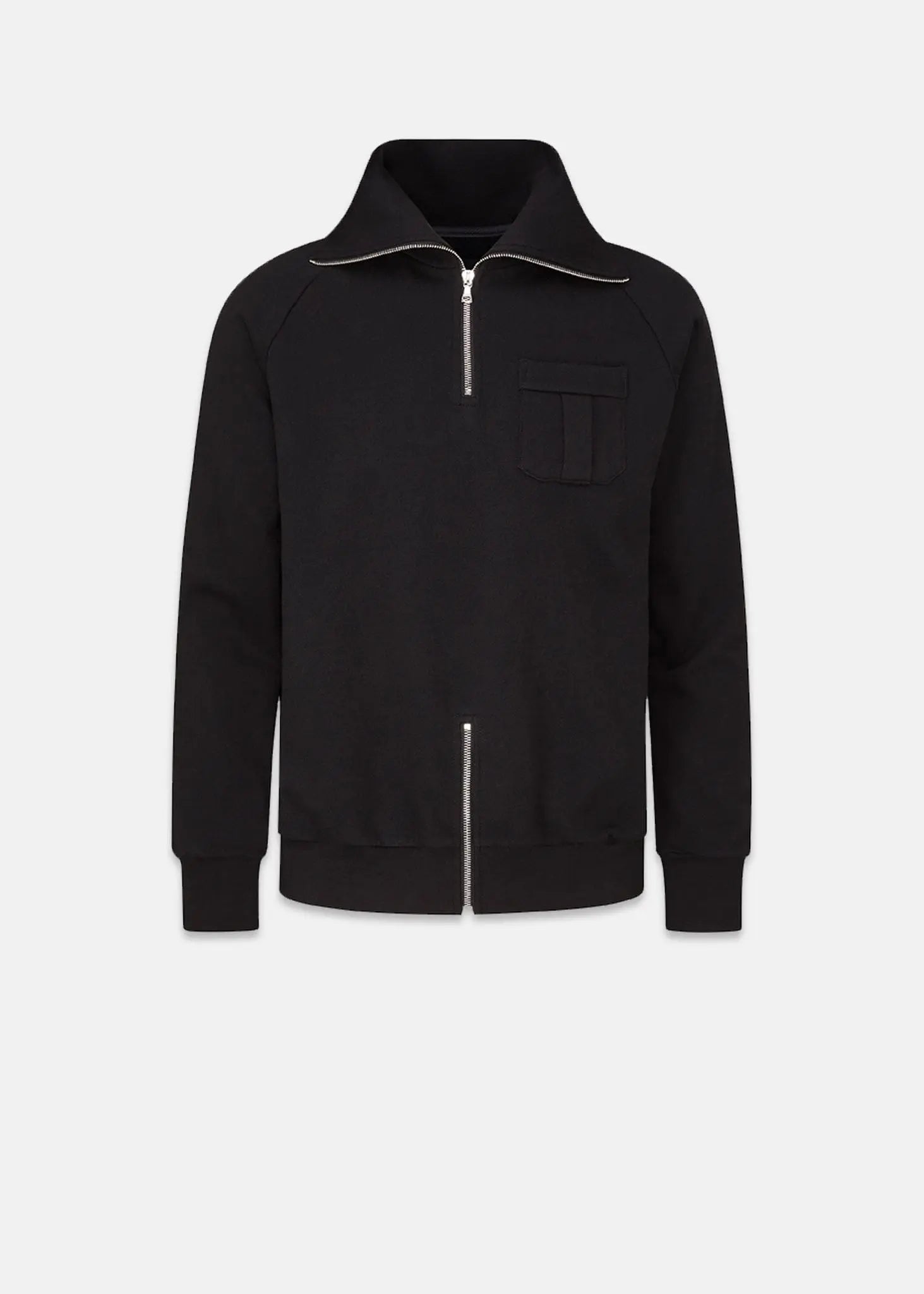 gloverall Men's Military Zip Sweatshirt Black