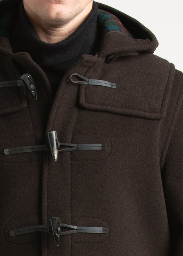 Gloverall Men's Morris Duffle Coat Brown Tartan