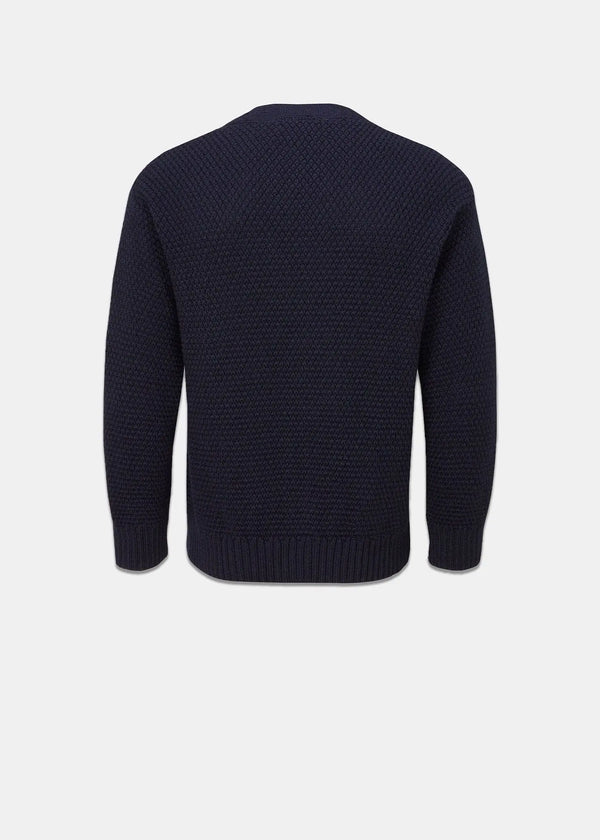 Gloverall Men's Moss Stitch Cardigan Navy