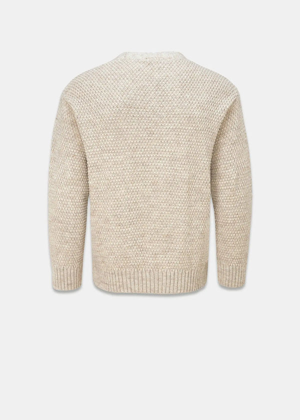 Gloverall Men's Moss Stitch Cardigan Oatmeal