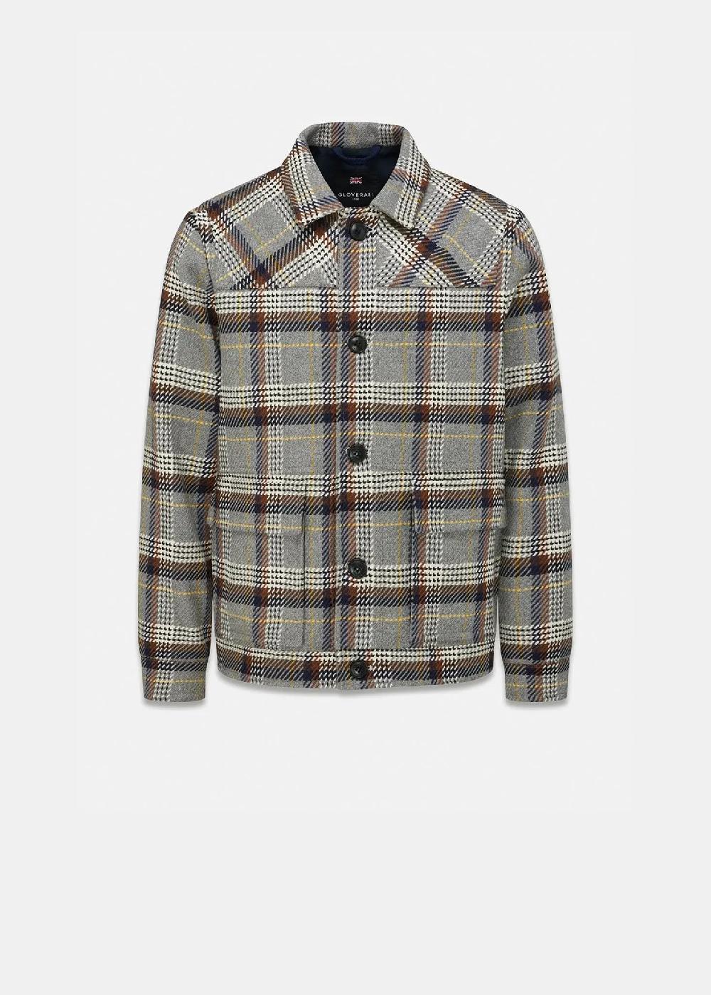 gloverall Men's Oliver Jacket Grey Check