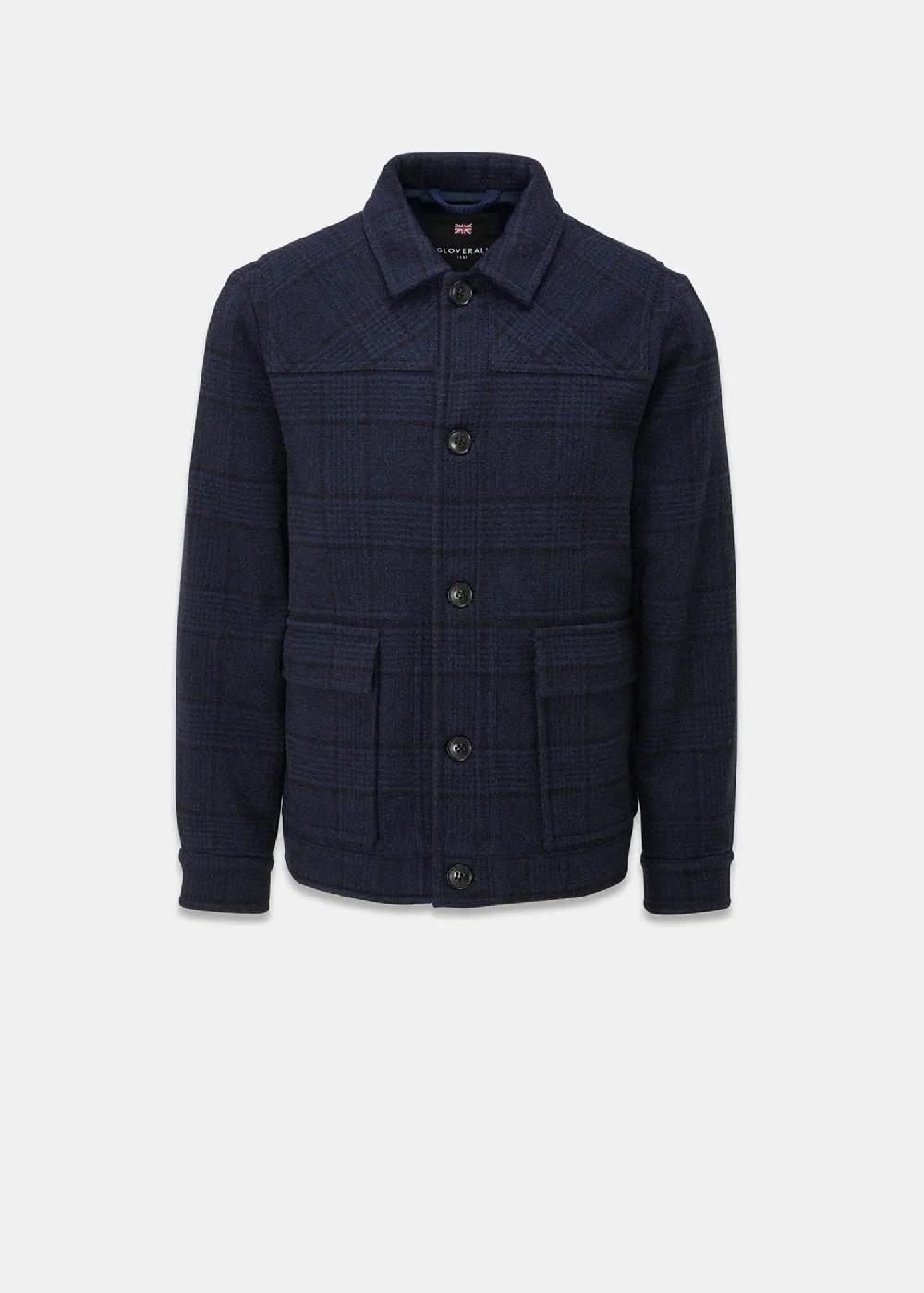 gloverall Men's Oliver Jacket Navy Check