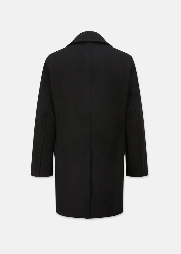Gloverall Men's Oversized Melton Peacoat Black