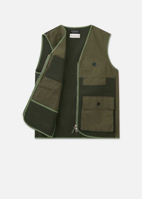 Gloverall Men's Renewed Serviceman Vest Khaki