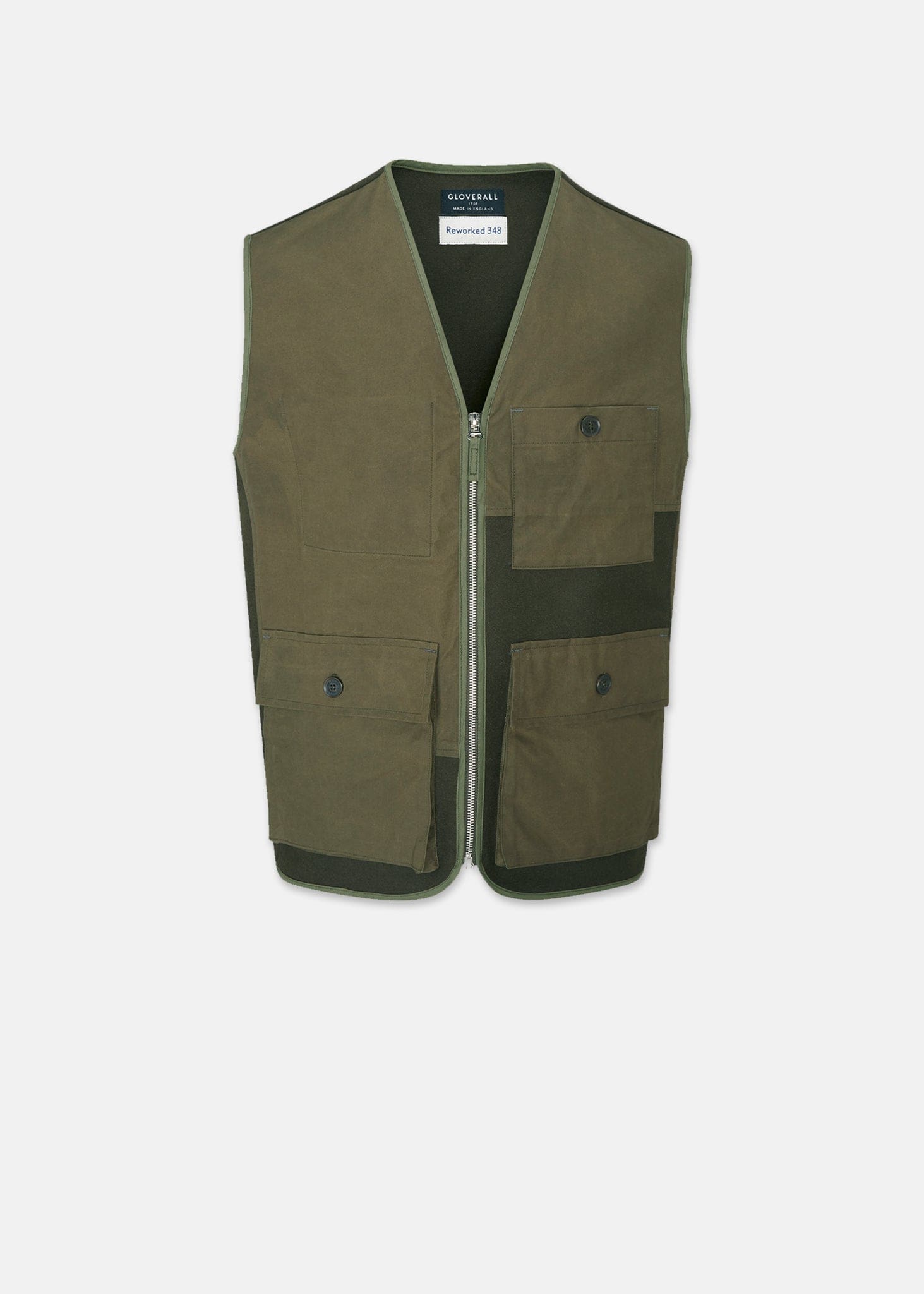 gloverall Men's Renewed Serviceman Vest Khaki