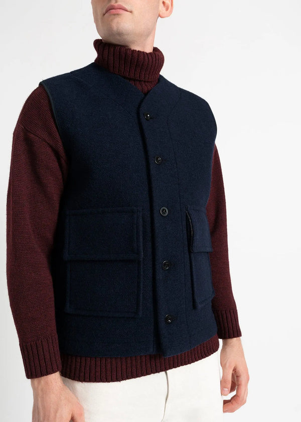 Gloverall Men's Roger Gilet Navy