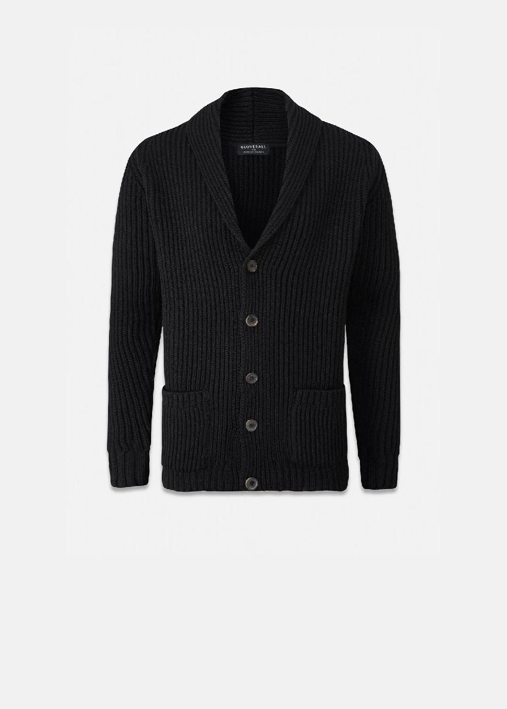 gloverall Men's Shawl Collar Cardigan Black