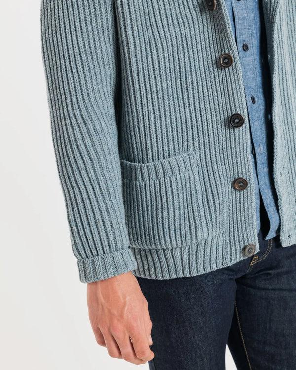 Gloverall Men's Shawl Collar Cardigan Light Blue