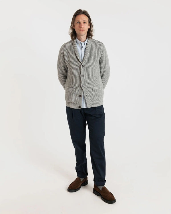 Gloverall Men's Shawl Collar Cardigan Light Grey