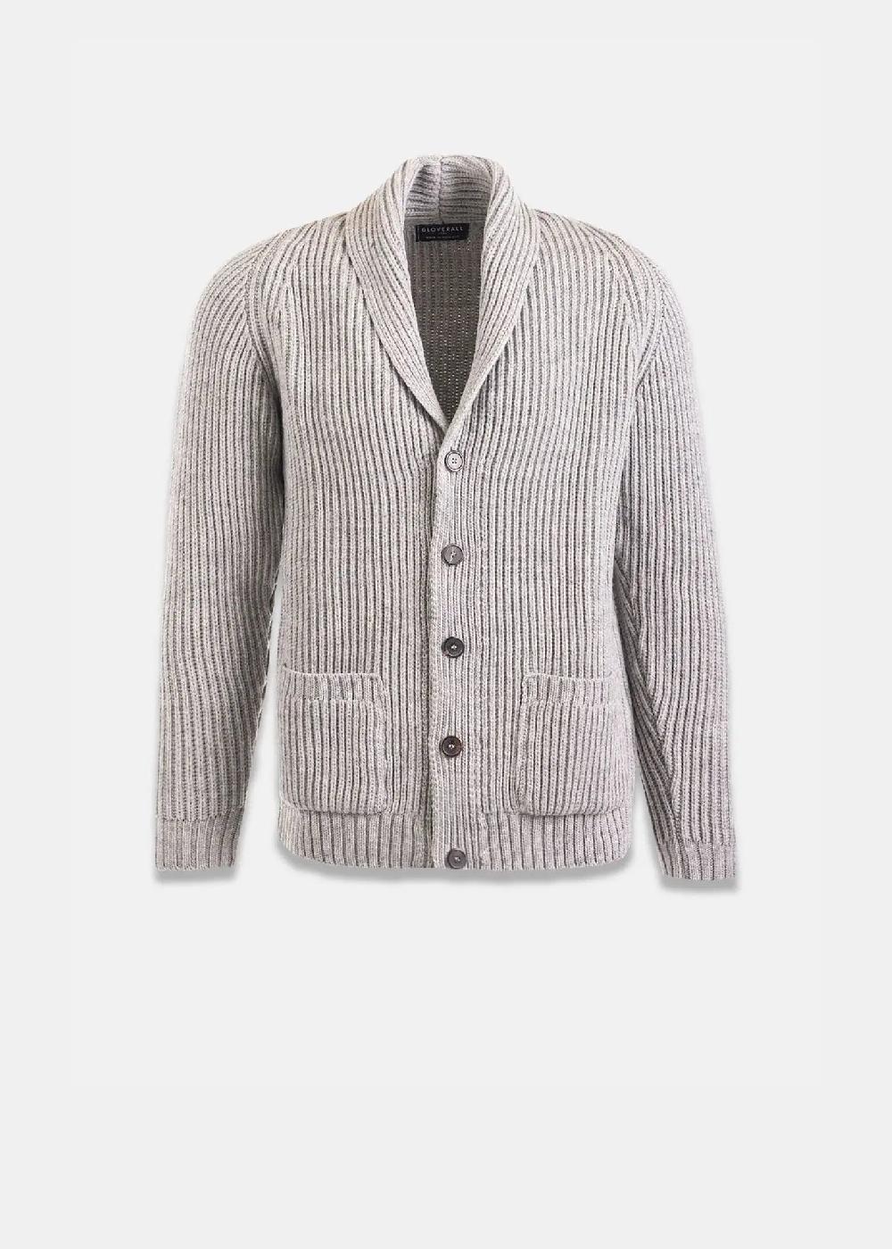 gloverall Men's Shawl Collar Cardigan Light Grey