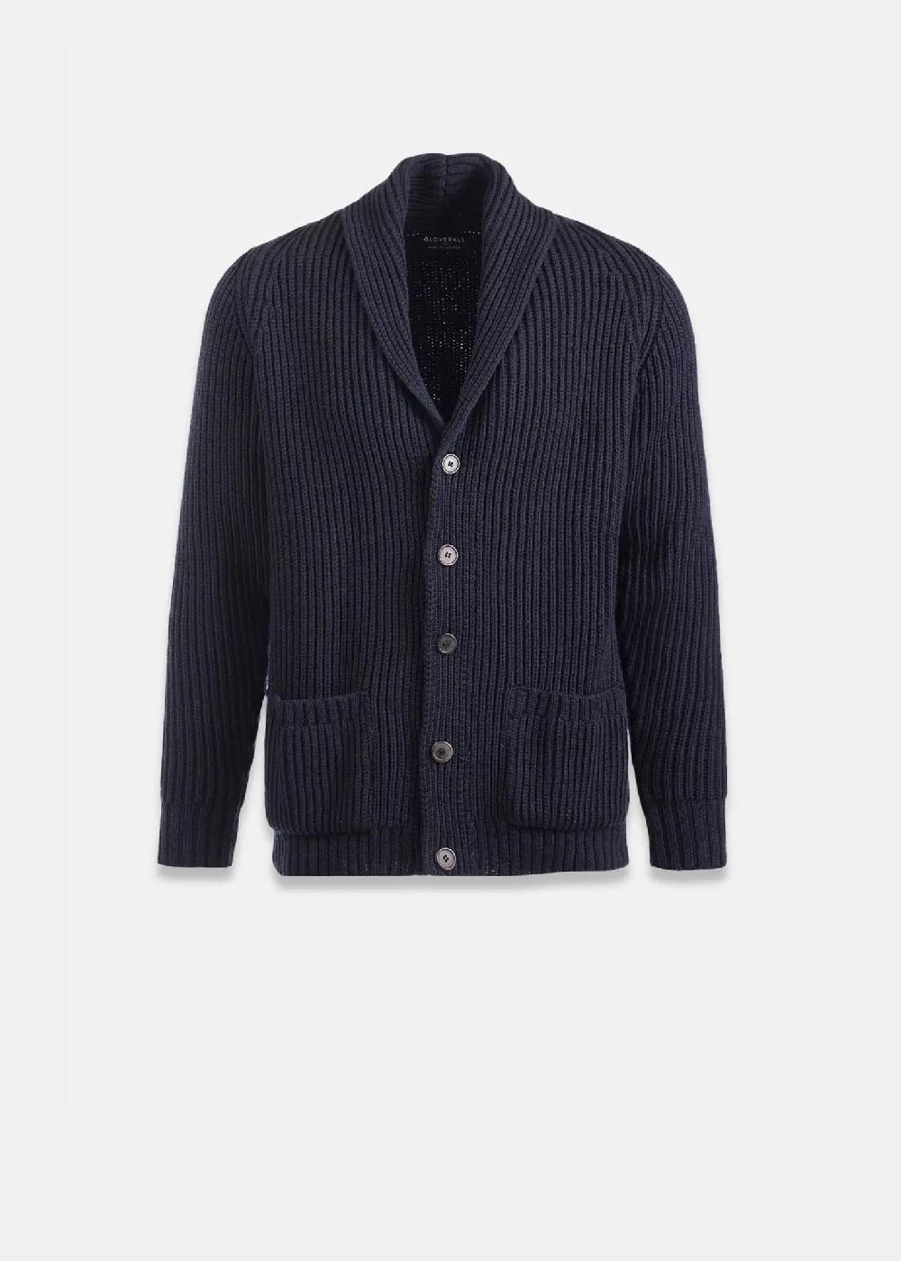 gloverall Men's Shawl Collar Cardigan Navy