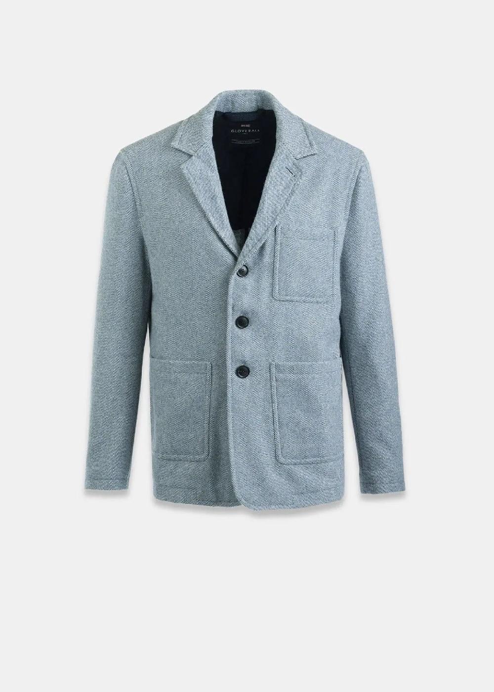 gloverall Men's Textured Worker Blazer Light Blue