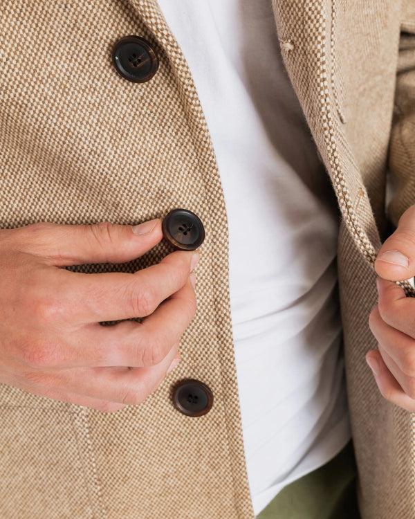 Gloverall Men's Textured Worker Blazer Tan