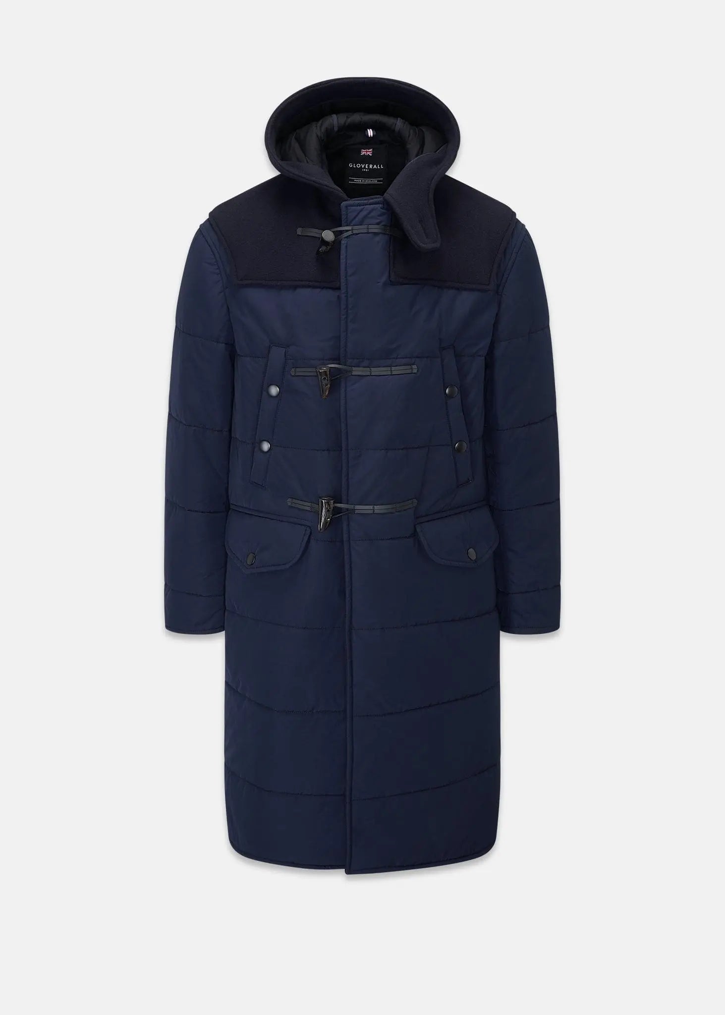 gloverall Men's Thomas Puffa Duffle Coat Navy