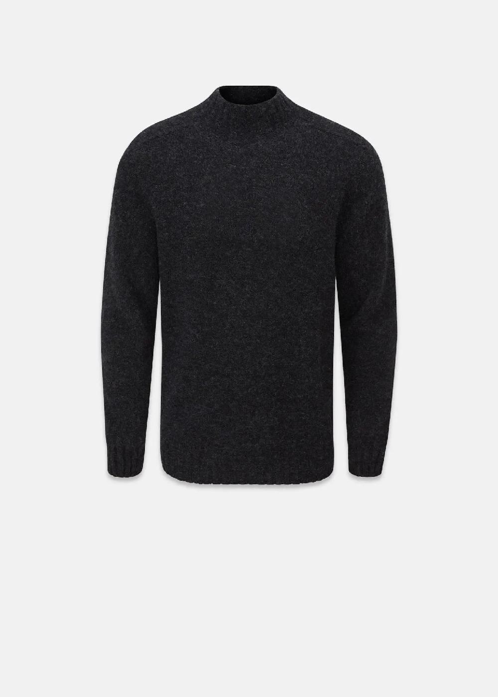 gloverall Men's Windsor Lambswool Jumper Charcoal