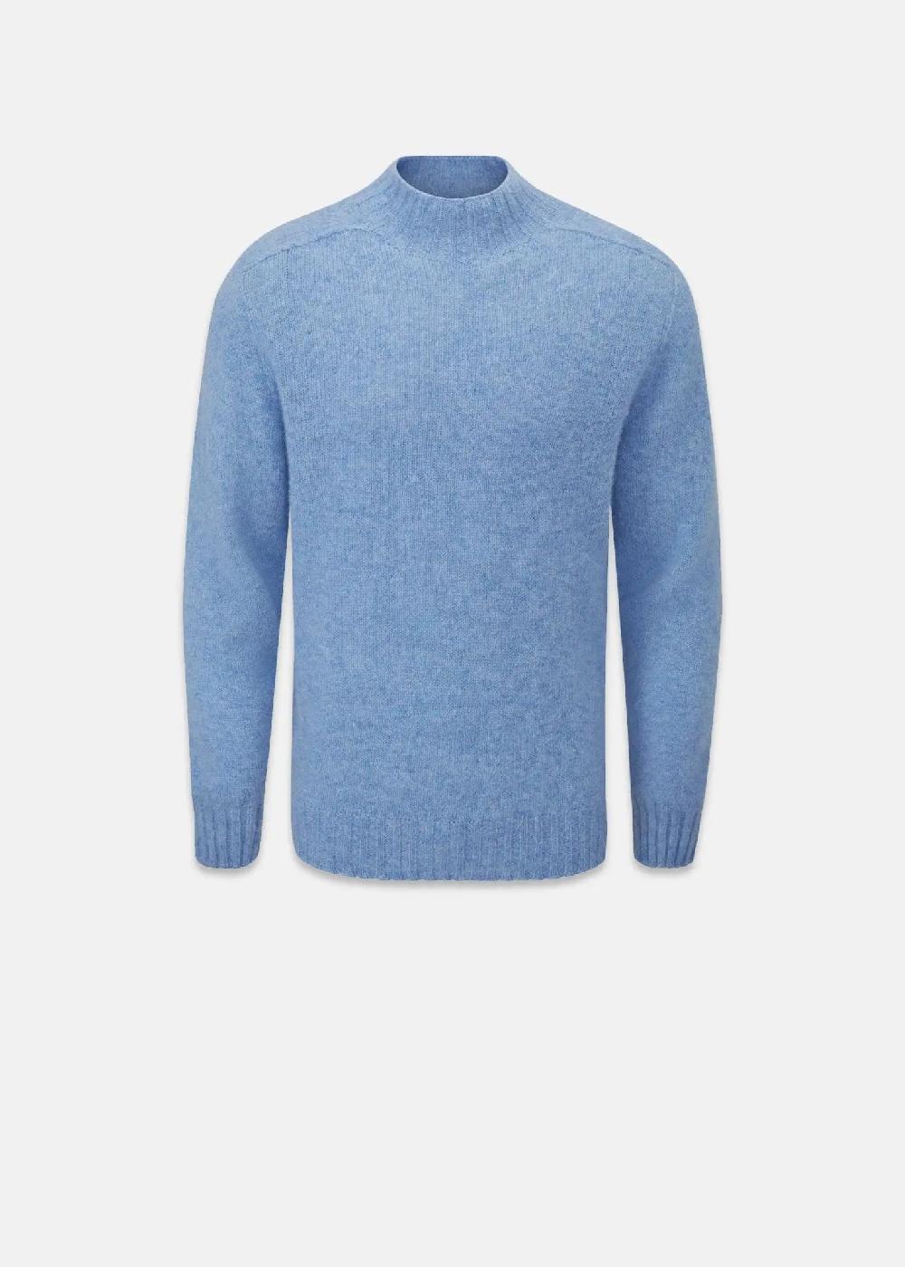 gloverall Men's Windsor Lambswool Jumper Sky Blue