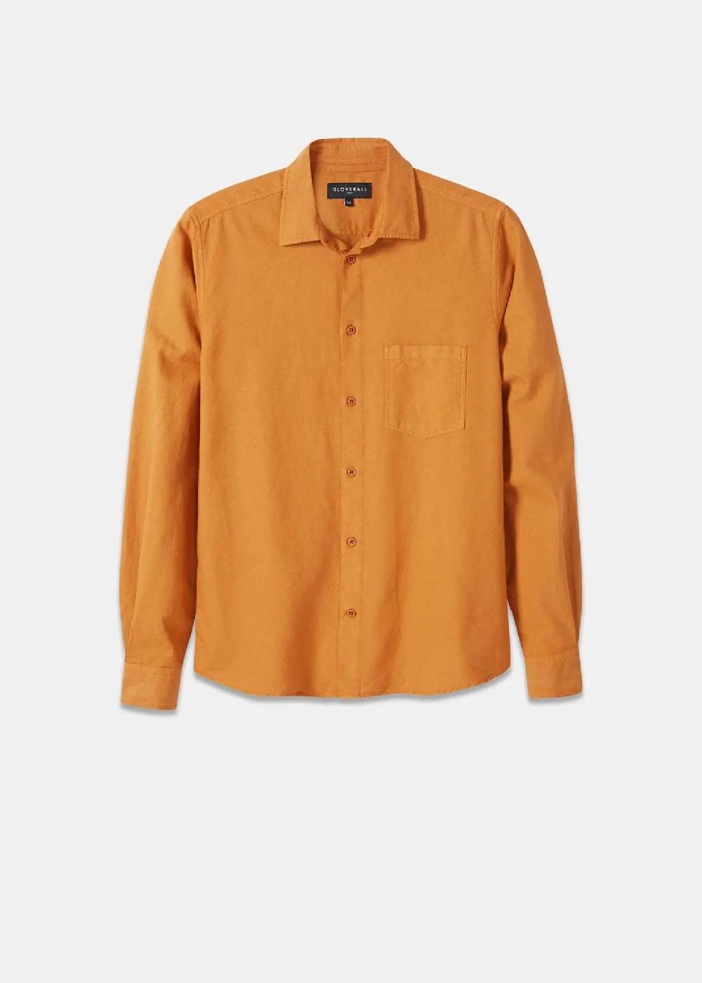 gloverall Unisex Overdyed Oxford Overshirt Pumpkin