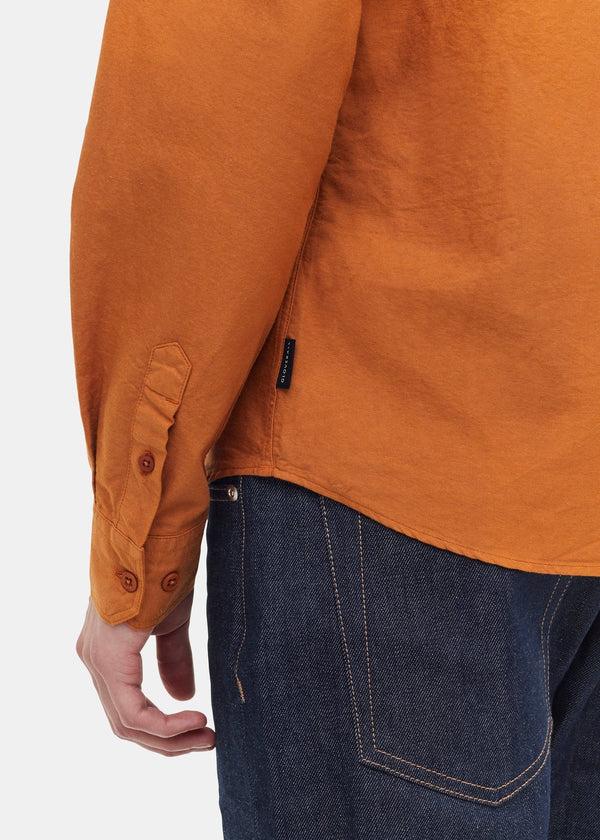 Gloverall Unisex Overdyed Oxford Overshirt Pumpkin