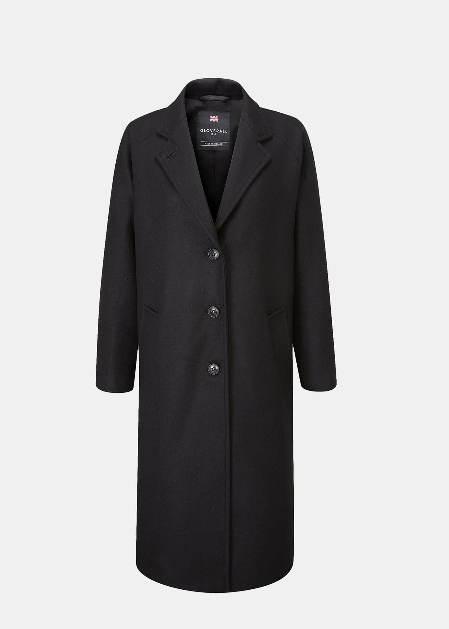 gloverall Women's Chesterfield Overcoat Black