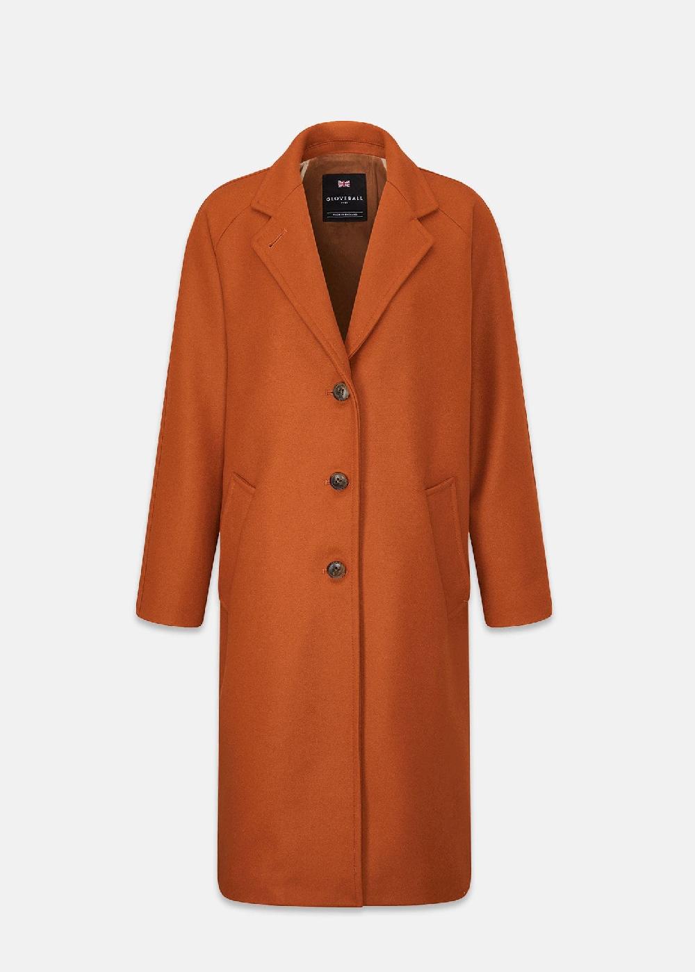 gloverall Women's Chesterfield Overcoat Orange