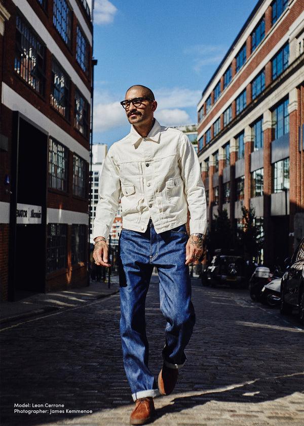 Gloverall Men's Dawson Denim Type II Jacket Raw Ecru