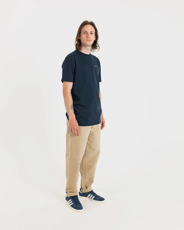 Gloverall Men's Embroidered Organic Cotton T-Shirt Navy