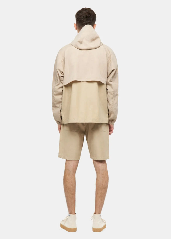 Gloverall Men's Gloverall X Les Basics Le Short Hooded Jacket Stone