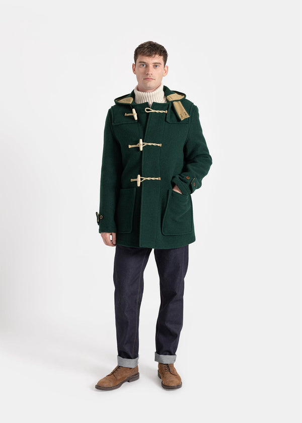Gloverall Men's Mid-Length Monty Duffle Coat Pine Green