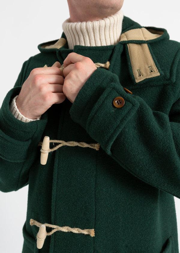 Gloverall Men's Mid-Length Monty Duffle Coat Pine Green