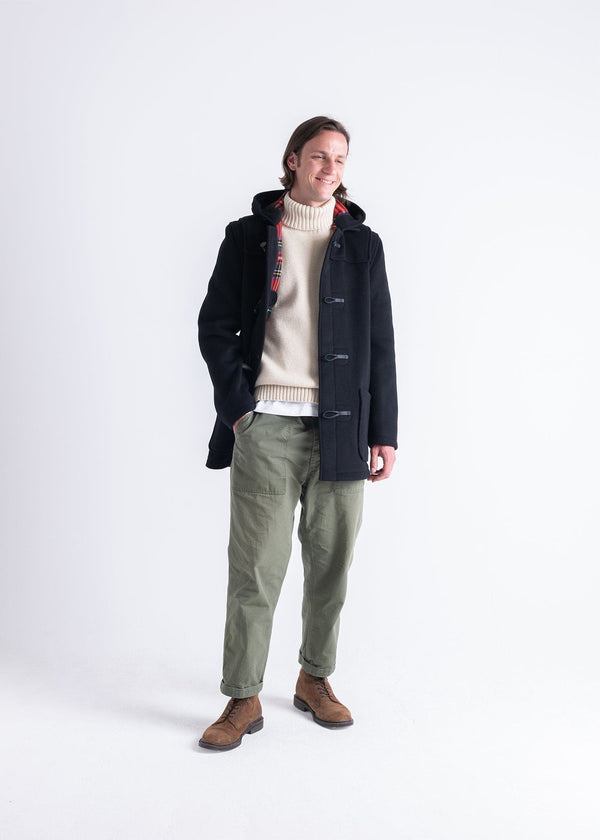 Gloverall Men's Mid-Length Morris Duffle Coat Black Stewart