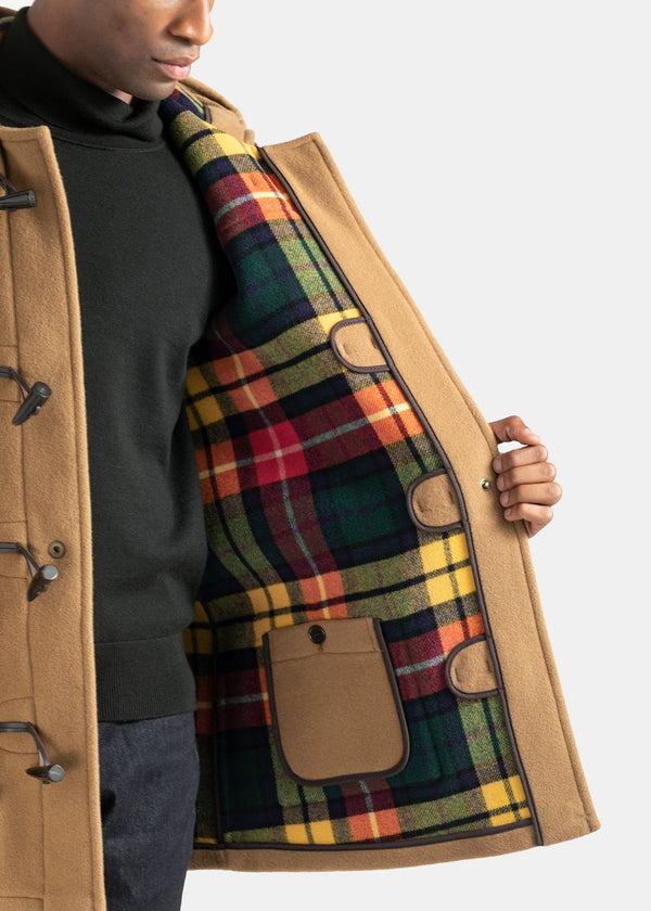 Gloverall Men's Mid-Length Morris Duffle Coat Camel Buchanan