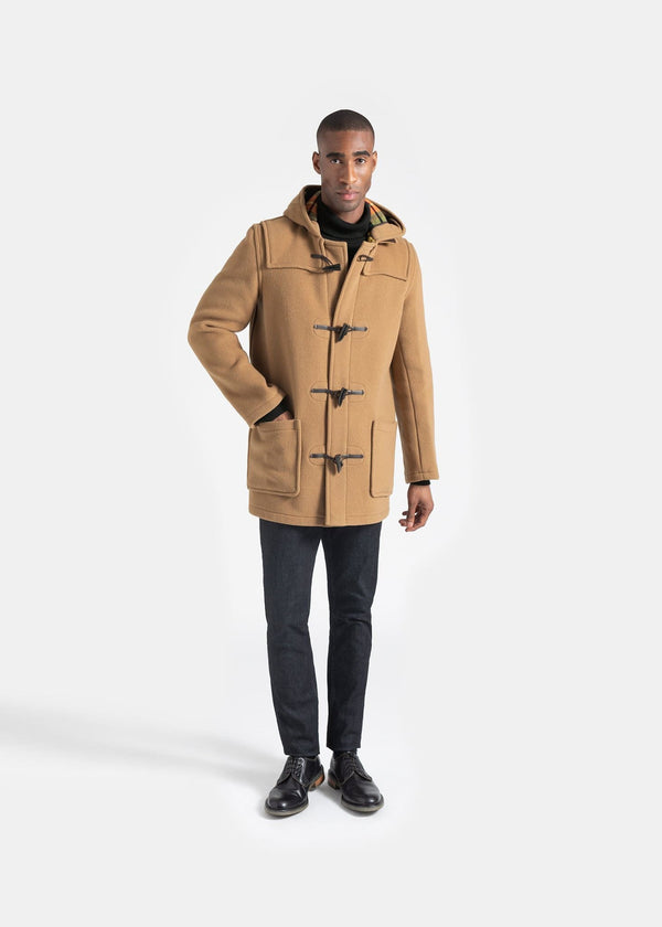 Gloverall Men's Mid-Length Morris Duffle Coat Camel Buchanan