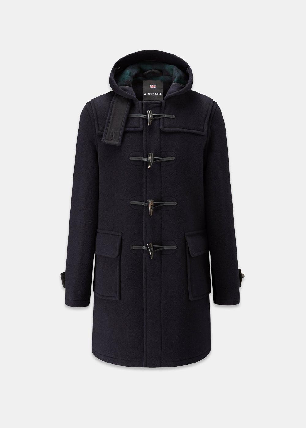 gloverall Men's Morris Duffle Coat Navy Black Watch