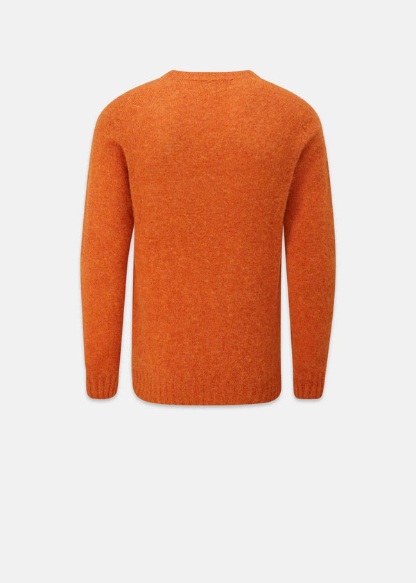Gloverall Men's Oxford Brushed Lambswool Jumper Orange