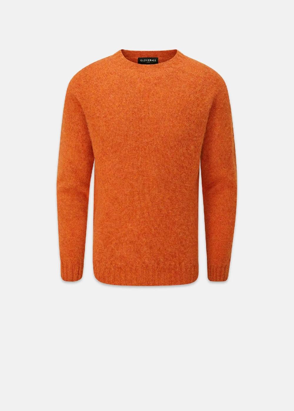 gloverall Men's Oxford Brushed Lambswool Jumper Orange