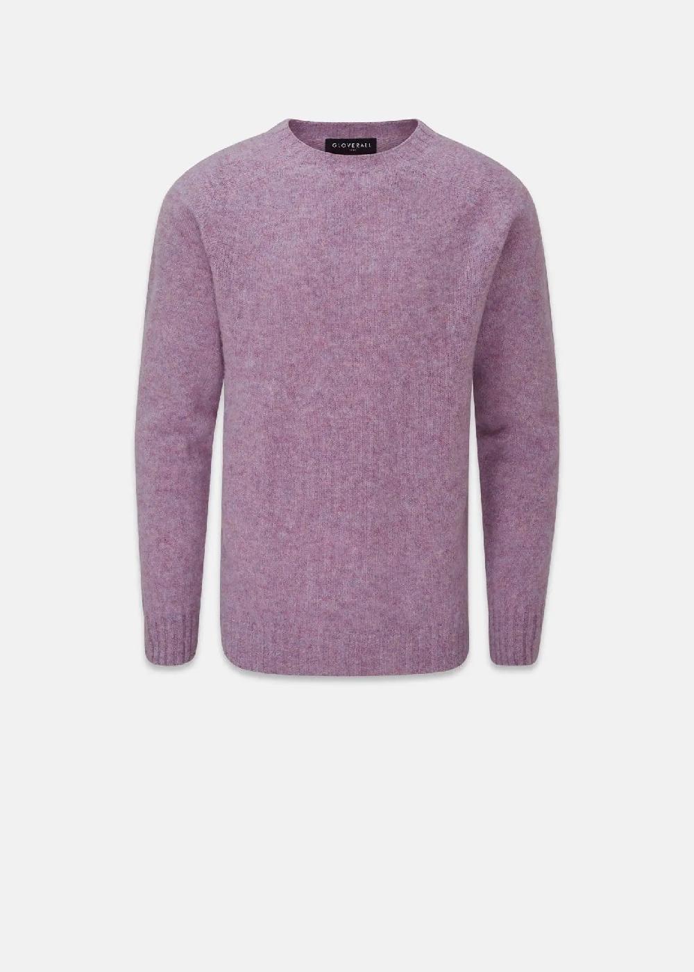 gloverall Men's Oxford Brushed Lambswool Jumper Purple