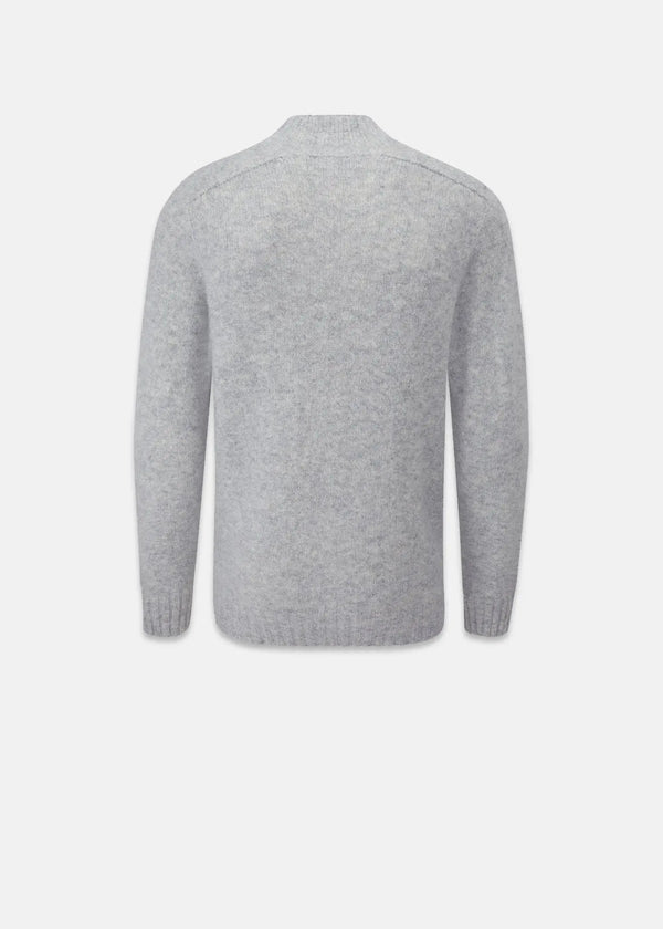 Gloverall Men's Windsor Lambswool Jumper Light Grey