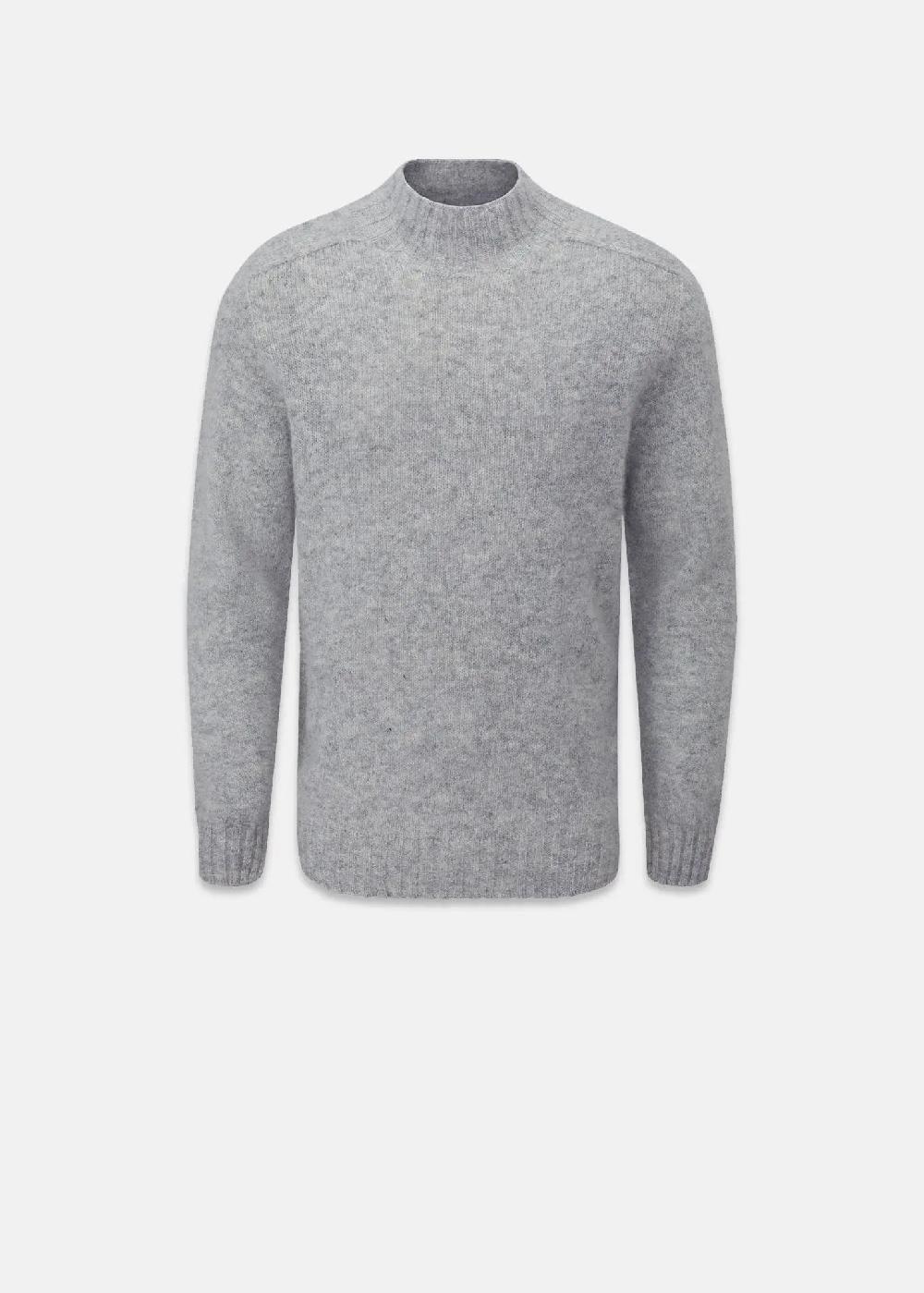 gloverall Men's Windsor Lambswool Jumper Light Grey