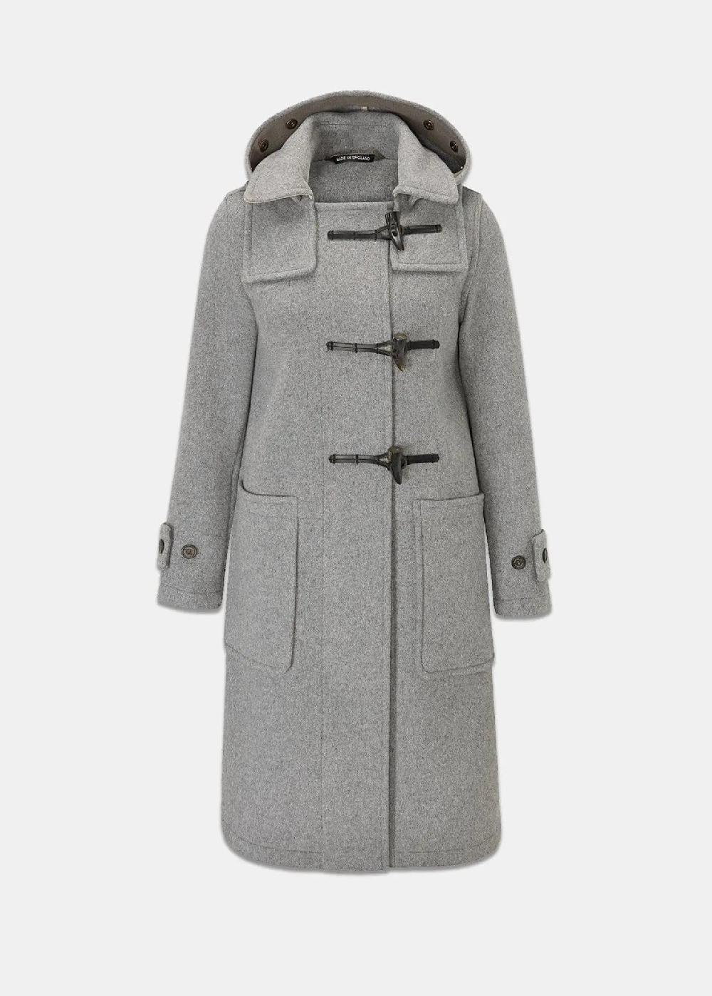gloverall Women's Long Slim Fit Morris Duffle Coat Grey (Unlined)