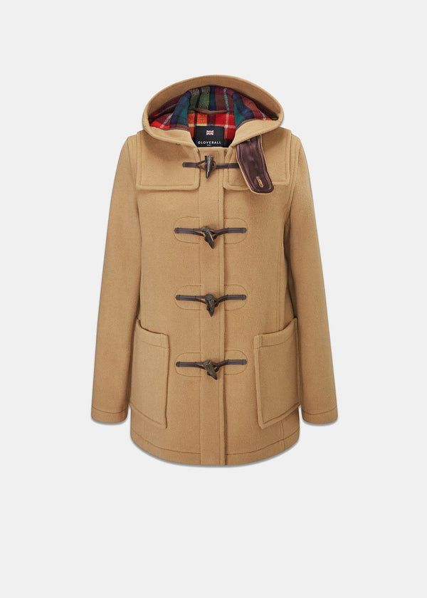 Gloverall Women's Short Slim Fit Morris Duffle Coat Camel Buchanan