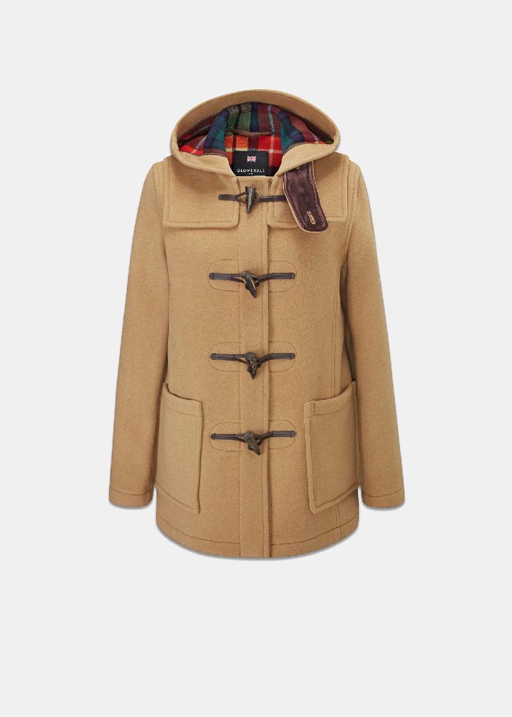 gloverall Women's Short Slim Fit Morris Duffle Coat Camel Buchanan