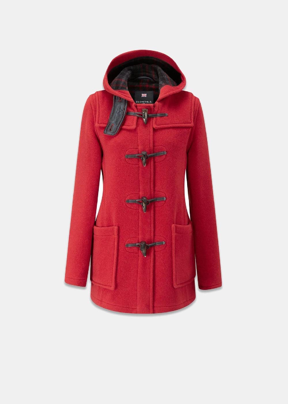 gloverall Women's Short Slim Fit Morris Duffle Coat FC Red