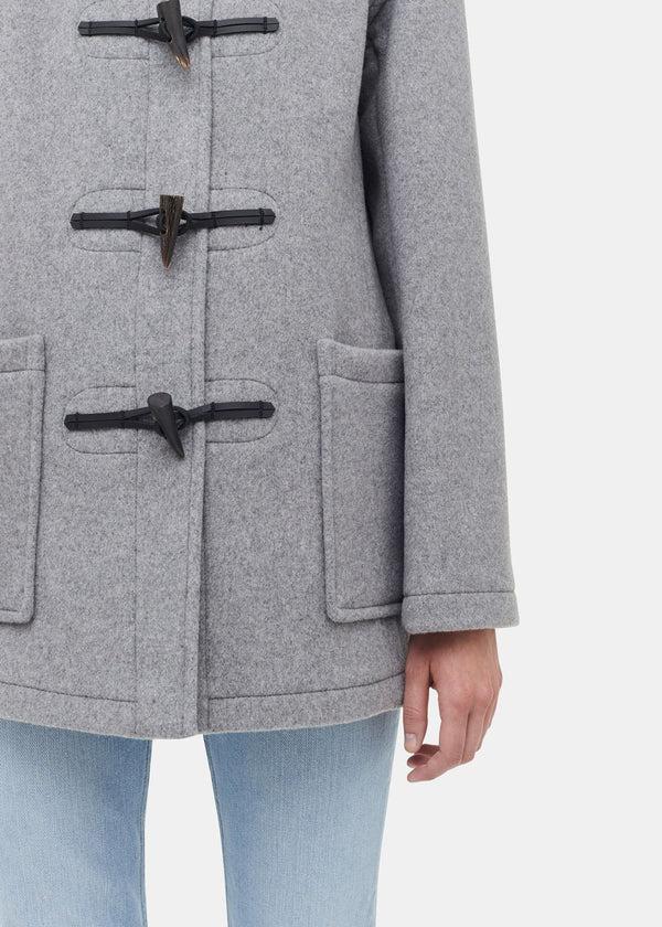 Gloverall Women's Short Slim Fit Morris Duffle Coat FC Silver