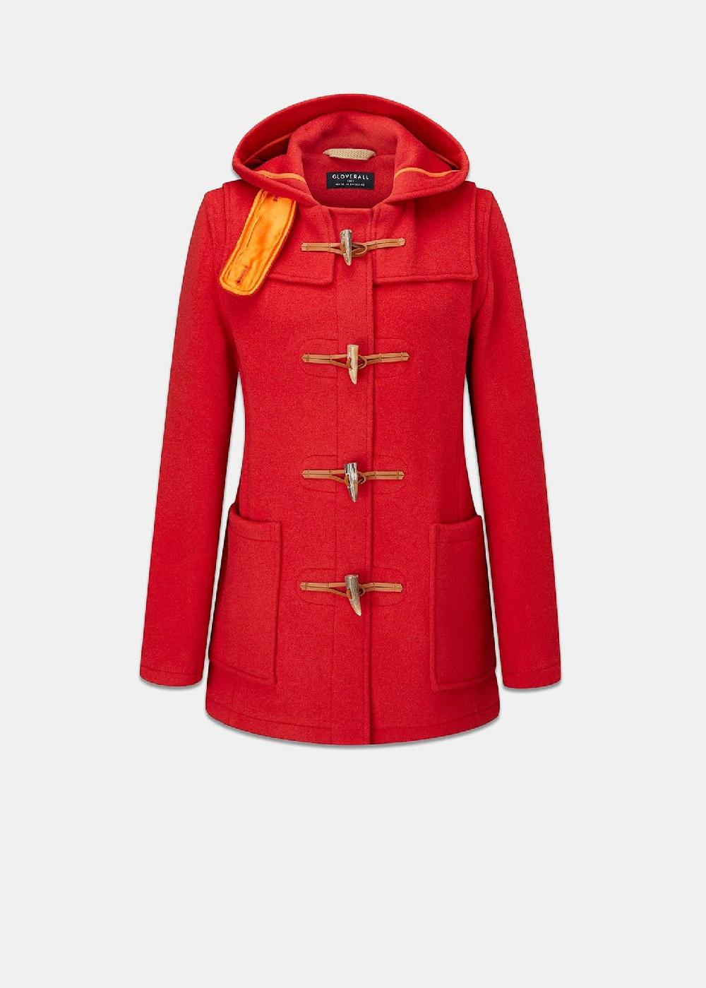 gloverall Women's Short Slim Fit Morris Duffle Coat Orange
